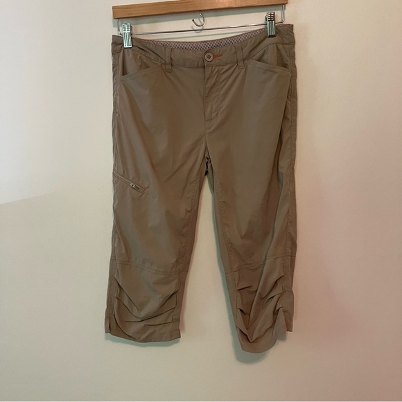 Orvis Womens Nylon Blend Outdoor Hiking Capri Pants Shorts Khaki  Size 6 Camping - Picture 1 of 6